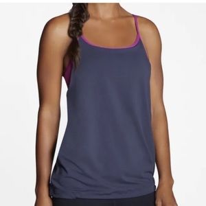 FABLETICS Women's Norwalk Charcoal Heather Mulberry Racerback Workout Tank Sz M